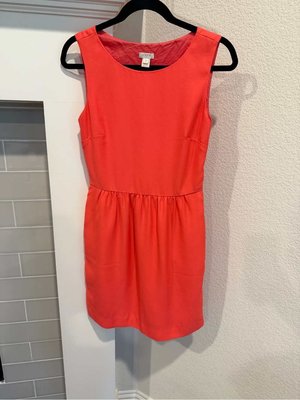 J. Crew Bright Coral Sleeveless Scoop-Neck Mini Dress